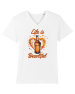 pt iubitorii de bere - Life is brewtiful Tricou mânecă scurtă guler V Bărbat Presenter