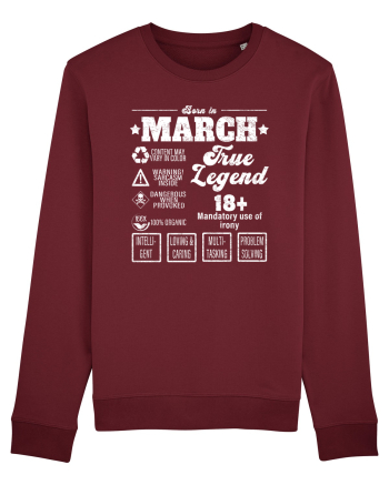 Born In March True Legend Burgundy