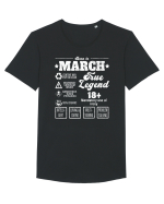 Born In March True Legend Tricou mânecă scurtă guler larg Bărbat Skater