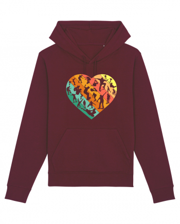 Heart Skater Skateboarding Skateboard Burgundy