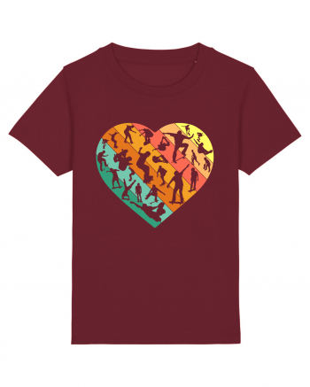 Heart Skater Skateboarding Skateboard Burgundy