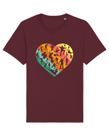 Heart Skater Skateboarding Skateboard Burgundy