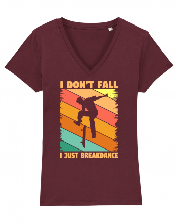 I Don't Fall I Just Brakedance Vintage Skateboarder Burgundy