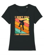 I Don't Fall I Just Brakedance Vintage Skateboarder Tricou mânecă scurtă guler larg fitted Damă Expresser