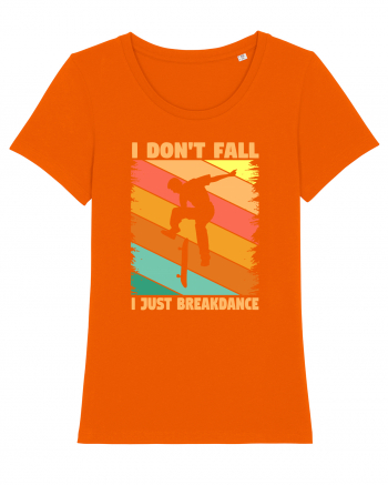 I Don't Fall I Just Brakedance Vintage Skateboarder Bright Orange