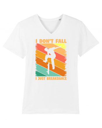 I Don't Fall I Just Brakedance Vintage Skateboarder White