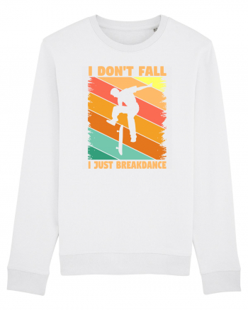 I Don't Fall I Just Brakedance Vintage Skateboarder White