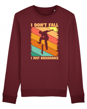 I Don't Fall I Just Brakedance Vintage Skateboarder Burgundy