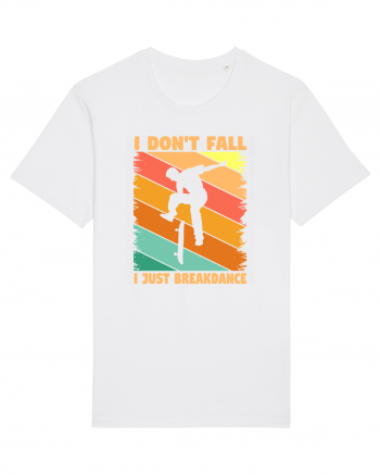 I Don't Fall I Just Brakedance Vintage Skateboarder White