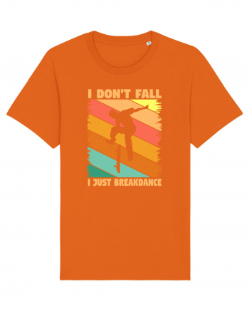 I Don't Fall I Just Brakedance Vintage Skateboarder Bright Orange