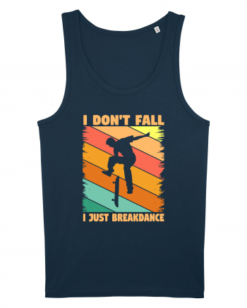 I Don't Fall I Just Brakedance Vintage Skateboarder Navy