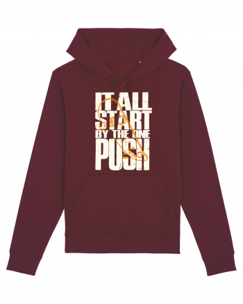 It All Start By The One Push Skateboard Burgundy