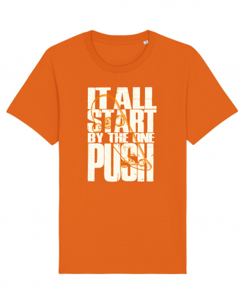 It All Start By The One Push Skateboard Bright Orange