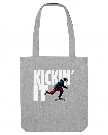 Kickin' It Skeleton Skateboarding Heather Grey