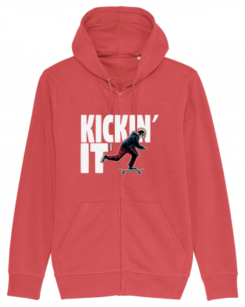 Kickin' It Skeleton Skateboarding Carmine Red