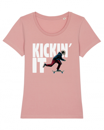 Kickin' It Skeleton Skateboarding Canyon Pink