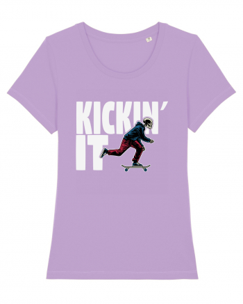 Kickin' It Skeleton Skateboarding Lavender Dawn