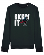 Kickin' It Skeleton Skateboarding Bluză mânecă lungă Unisex Rise