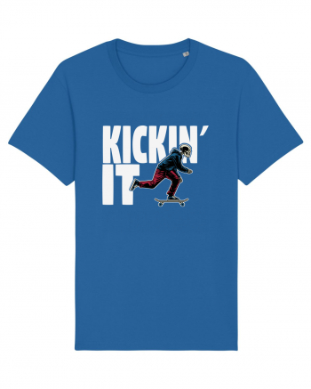 Kickin' It Skeleton Skateboarding Royal Blue