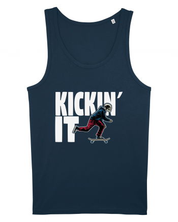 Kickin' It Skeleton Skateboarding Navy