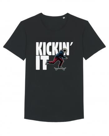 Kickin' It Skeleton Skateboarding Black