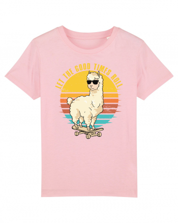 Let The Good Times Roll Lama Skateboarding Cotton Pink