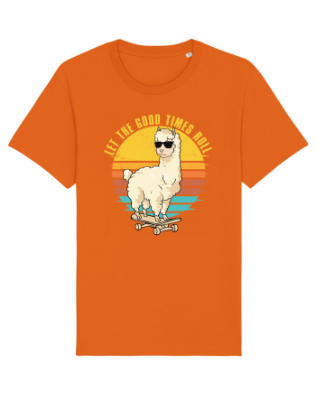 Let The Good Times Roll Lama Skateboarding Bright Orange