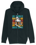 Life To Skate Skate To Life Skateboard Skeleton Rider Hanorac cu fermoar Unisex Connector