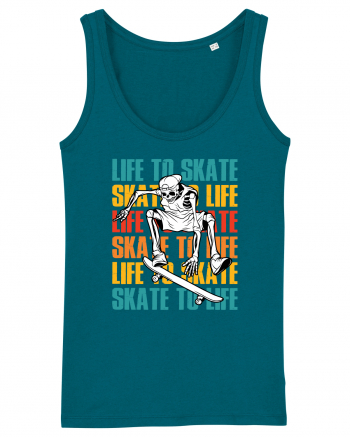 Life To Skate Skate To Life Skateboard Skeleton Rider Ocean Depth