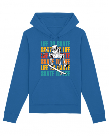 Life To Skate Skate To Life Skateboard Skeleton Rider Royal Blue