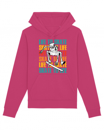 Life To Skate Skate To Life Skateboard Skeleton Rider Raspberry