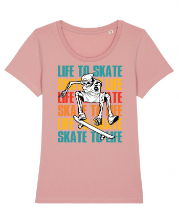 Life To Skate Skate To Life Skateboard Skeleton Rider Canyon Pink