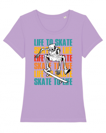 Life To Skate Skate To Life Skateboard Skeleton Rider Lavender Dawn