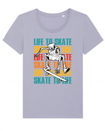 Life To Skate Skate To Life Skateboard Skeleton Rider Lavender