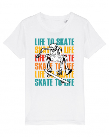 Life To Skate Skate To Life Skateboard Skeleton Rider White