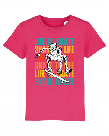 Life To Skate Skate To Life Skateboard Skeleton Rider Raspberry