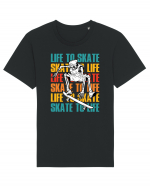 Life To Skate Skate To Life Skateboard Skeleton Rider Tricou mânecă scurtă Unisex Rocker