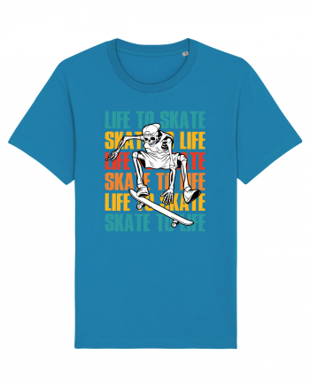 Life To Skate Skate To Life Skateboard Skeleton Rider Azur