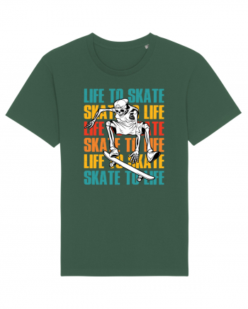 Life To Skate Skate To Life Skateboard Skeleton Rider Bottle Green