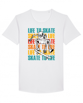 Life To Skate Skate To Life Skateboard Skeleton Rider White