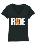 Ride Skateboarding Skateboard Tricou mânecă scurtă guler V Damă Evoker