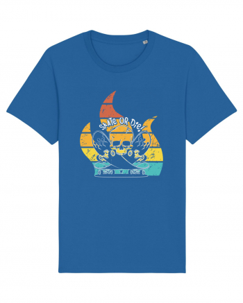 Skate or Die Skateboard Retro Skull Royal Blue