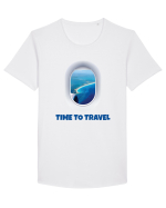 Travel time  Tricou mânecă scurtă guler larg Bărbat Skater