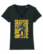 Skaters Gonna Skate Tricou mânecă scurtă guler V Damă Evoker