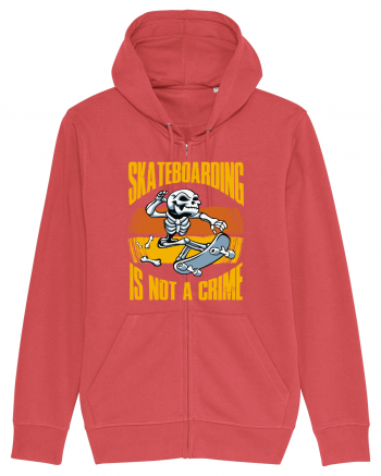 Skeleton Skateboarding Is Not A Crime Carmine Red