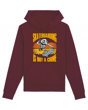 Skeleton Skateboarding Is Not A Crime Burgundy