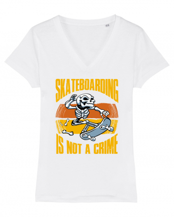 Skeleton Skateboarding Is Not A Crime White