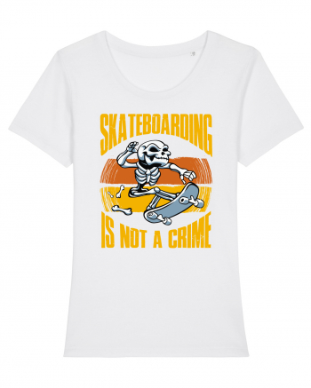 Skeleton Skateboarding Is Not A Crime White