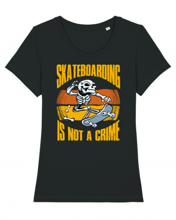 Skeleton Skateboarding Is Not A Crime Black