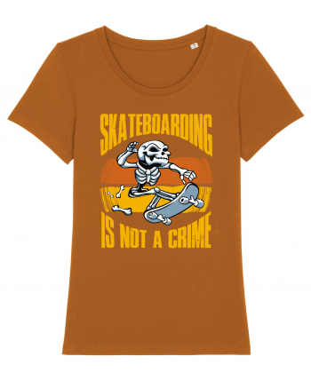 Skeleton Skateboarding Is Not A Crime Roasted Orange